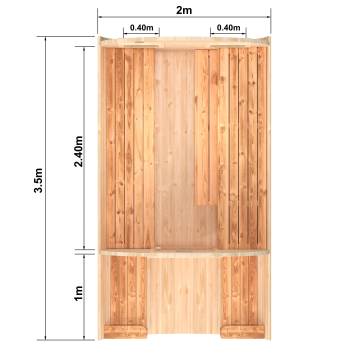 Fasssauna / Gartensauna / Banja / Round 3,5 m mit Balkon